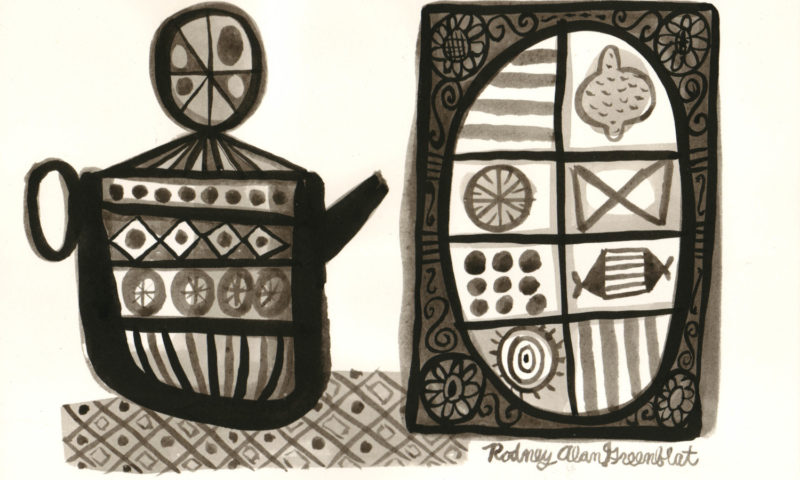 Small ink drawing on watercolor paper