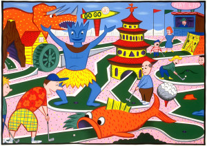 GO GO Golf - Silk Screen Print - 33 x 42