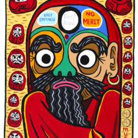 "Bodhidharma" 2014 acrylic on paper 22x14