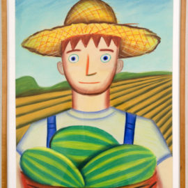"Boy With Melons" Pastel on paper, 1981 18 x 24