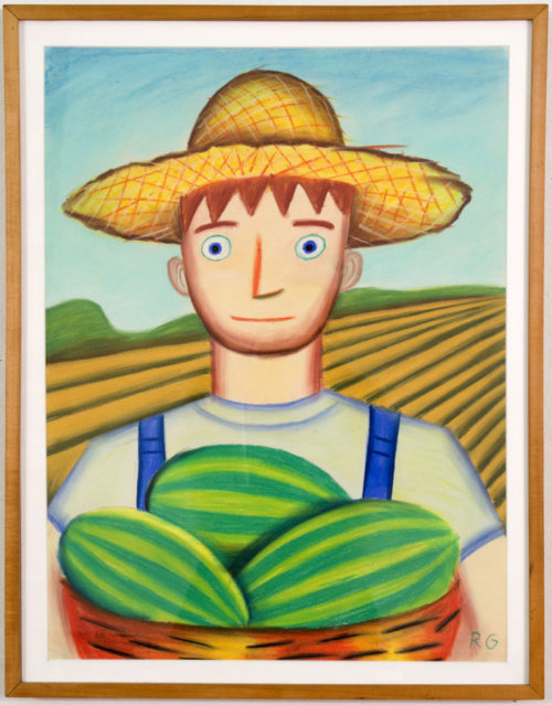 "Boy With Melons" Pastel on paper, 1981 18 x 24