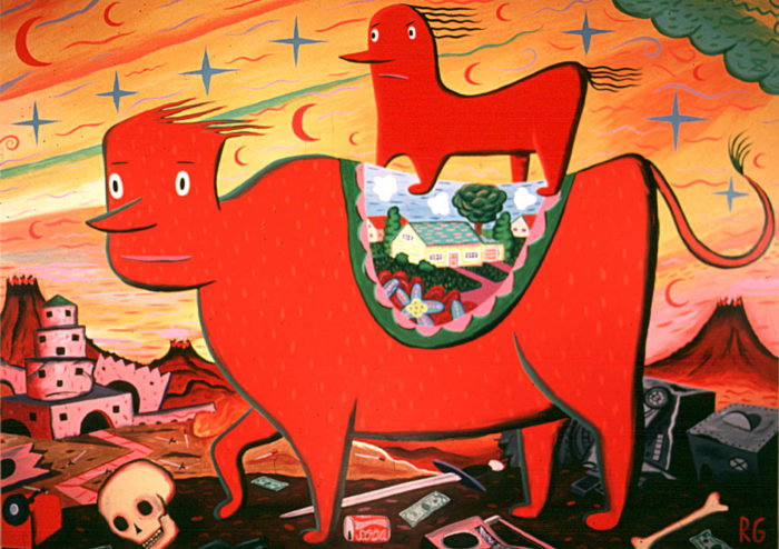 "The Ride" 1983 Acrylic on wood panel 48 x 60