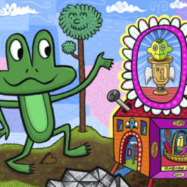 "Frogiche Wins The Award" Digital Painting