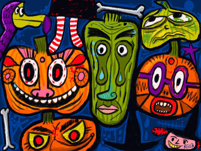 "Pumpkin Witch" computer graphic - October 2003