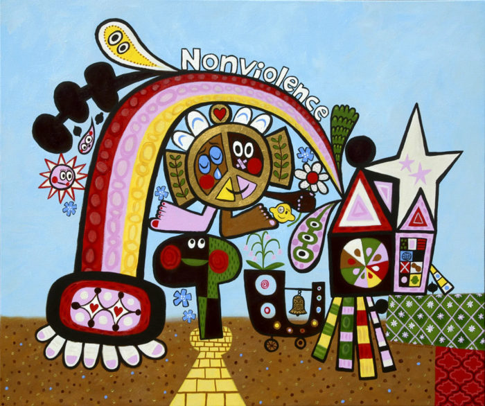 Peace House - Acrylic on Canvas, 50 x 42 inches, 2004