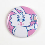 Thunder Bunny Pin Badge - Pink