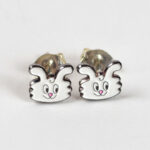 Vintage Thunder Bunny - Silver Pierced Earrings